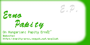 erno papity business card